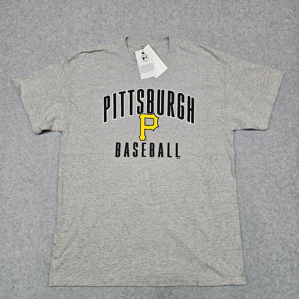 NWT Pittsburgh Pirates Genuine Merchandise T-Shirt Mens Large Gray‎ Short Sleeve